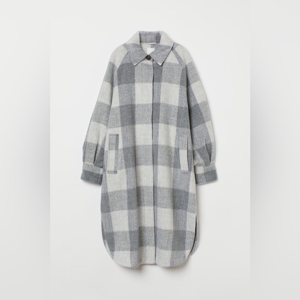 H&M oversized coat shirt jacket style wool
